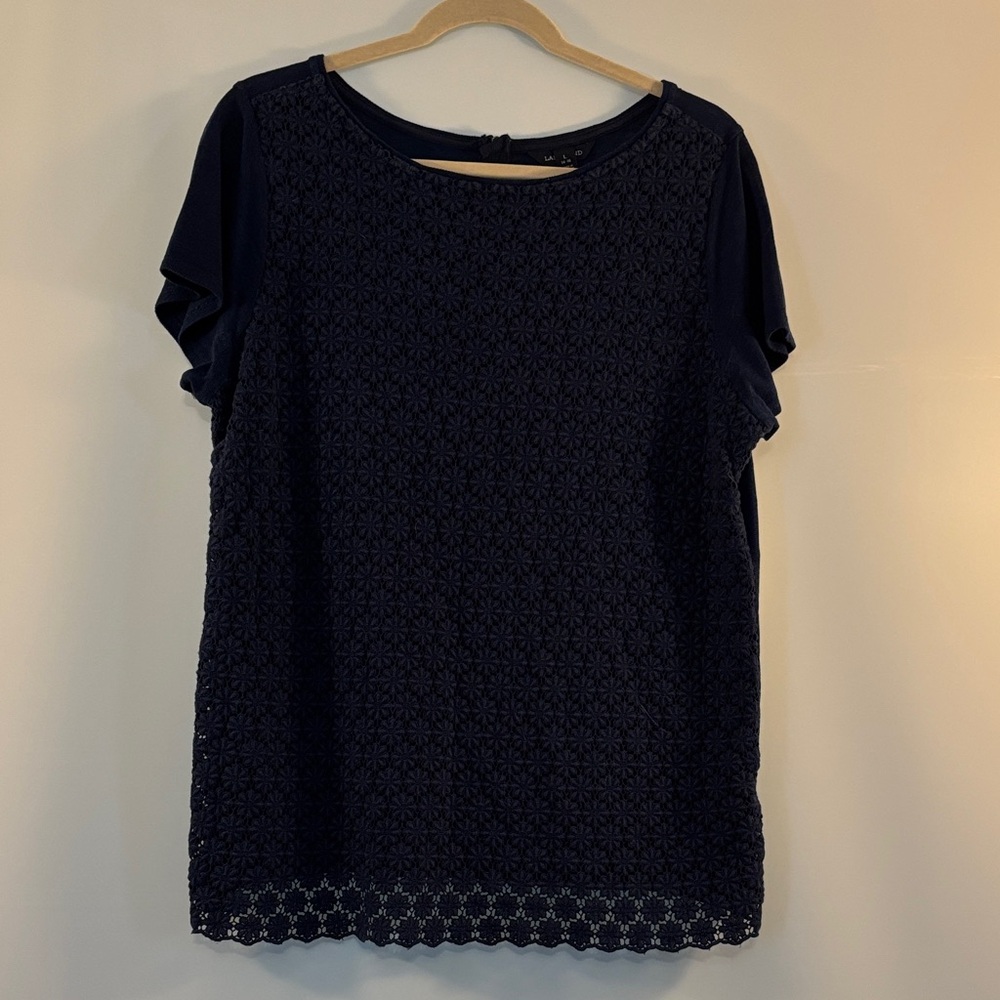 Elegant Navy Lace Women's Top